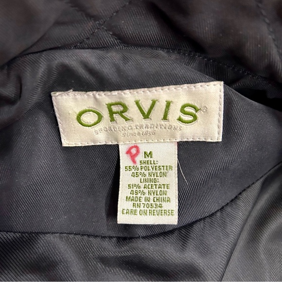 Orvis Quilted Black Jacket Size M - Picture 4 of 6